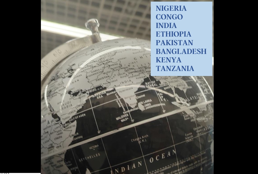 India, Bangladesh, Kenya, Tanzania, Afghanistan, Bangladesh, Ethiop;ia and Nigeria are among the countries with highest number of poor populace.